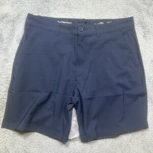 Fresh Clean Threads Short 2.0 Mens 34x7 Navy Stretch Flat Front Summer Chino NEW